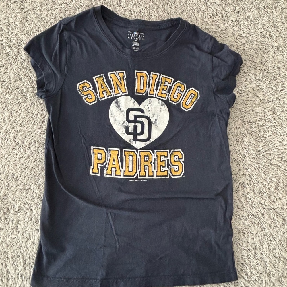 San Diego Padres girls 10-12 Navy T-Shirt